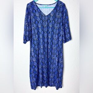 Anthony’s Resort Wear Women’s Dress Size XL 1X Blue Short Sleeve